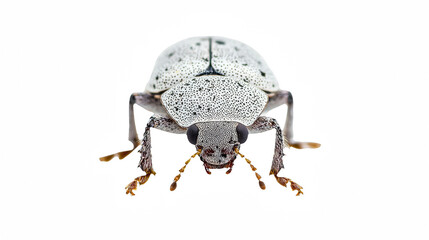 Naklejka premium a white beetle with black eyes on a transparent background, PNG image, PNG file, Generative art.