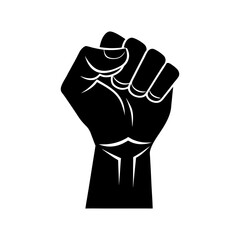 A fisted hand of a worker vector illustration silhouette