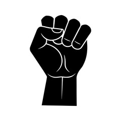 A fisted hand of a worker vector illustration silhouette