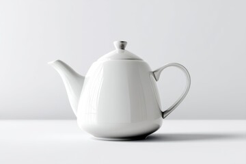White ceramic teapot, elegantly simple design.