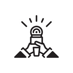 Robot cyborg vector illustration with business and concept design in cartoon 3D style