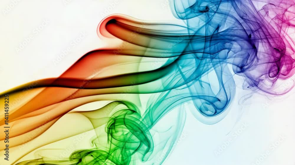 Canvas Prints colorful smoke patterns flow elegantly across a white background