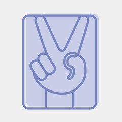 Icon fingers peaceful gesture. Palestine elements. Icons in two tone style. Good for prints, posters, logo, infographics, etc.