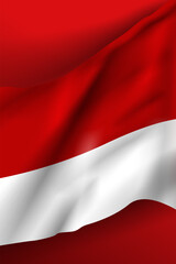 Obraz premium realistic Indonesia flag red and white vector background banner