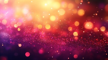 Abstract Festive Background with Gold Pink Purple Lights
