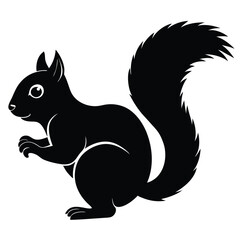 Squirrel silhouette vector icon with white background