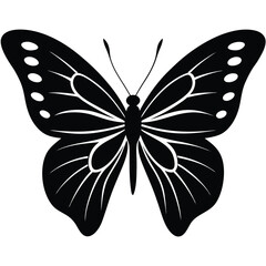 Butterfly silhouette icon. Clipart image isolated on white background