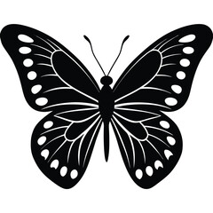 Butterfly silhouette icon. Clipart image isolated on white background