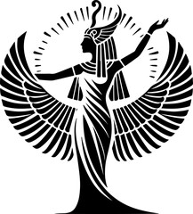 sketch vector illustration silhouette design icon logo symbol mascot painting god goddess mythology classic vintage beauty queen ancient egypt  