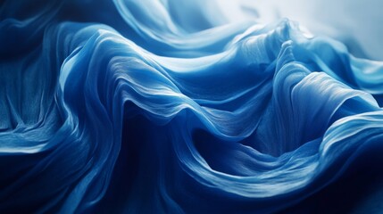 Fototapeta premium Abstract Blue Fabric Waves Texture Background