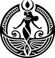 sketch vector illustration silhouette design icon logo symbol mascot painting god goddess mythology classic vintage beauty queen ancient egypt  