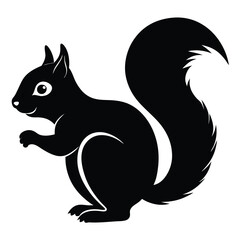 Squirrel silhouette vector icon with white background