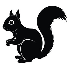 Squirrel silhouette vector icon with white background