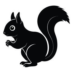 Squirrel silhouette vector icon with white background