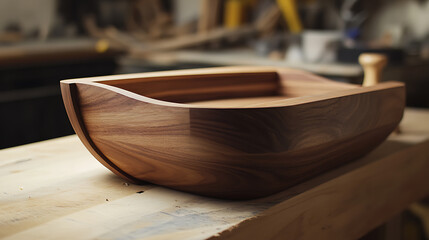Obraz premium Carpenter building wooden furniture in a workshop. Featuring woodworking and craftsmanship