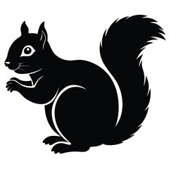 Squirrel silhouette vector icon with white background