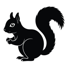 Squirrel silhouette vector icon with white background