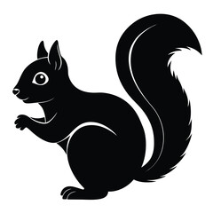 Squirrel silhouette vector icon with white background
