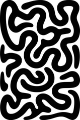 Abstract Black And White Worms Pattern Vector Illustration Unique Decorative Background