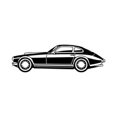 Fototapeta premium Vintage Car Illustration - Black & White