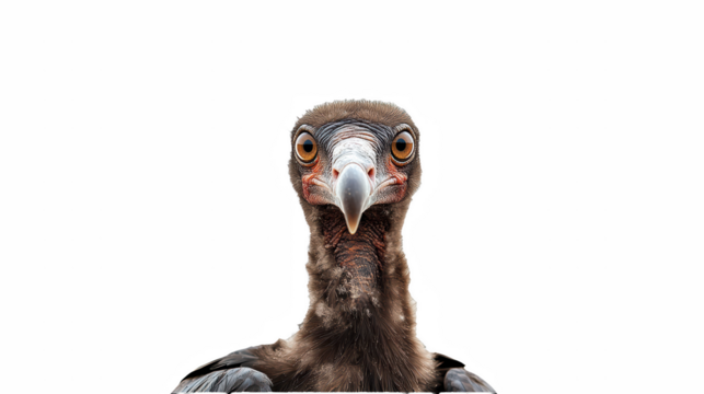 a turkey looking at the camera with large eyes on a transparent background, PNG image, PNG file, Generative art.