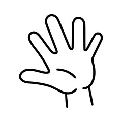 Obraz premium Hand Gesture Line Art Icon