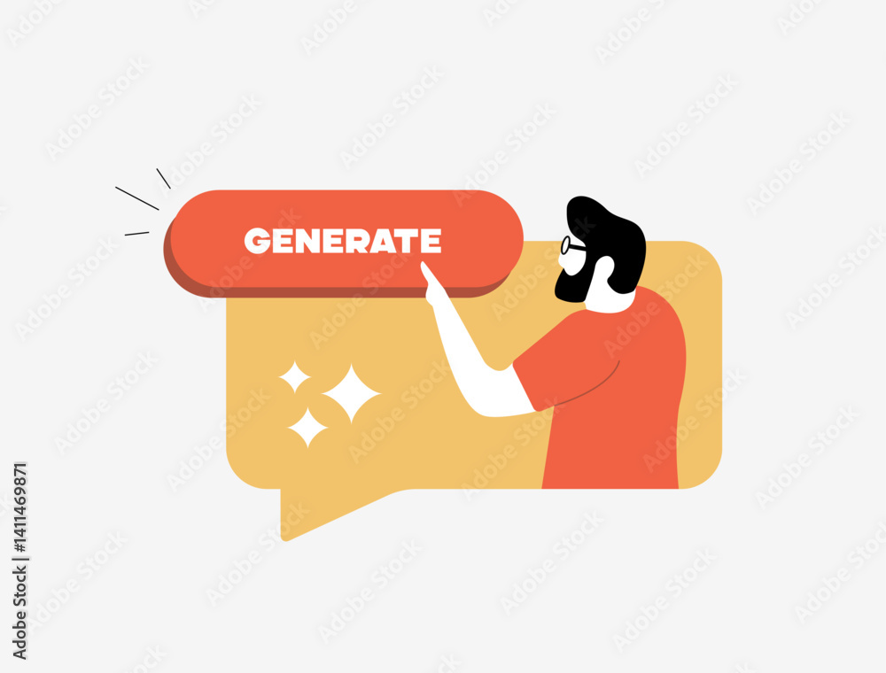 Poster ai answer generator concept for predicted responses, fast replies and smart communication using arti