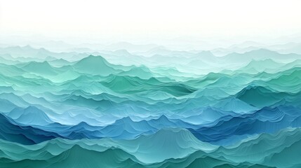 Obraz premium Abstract Blue And Green Mountain Range Landscape