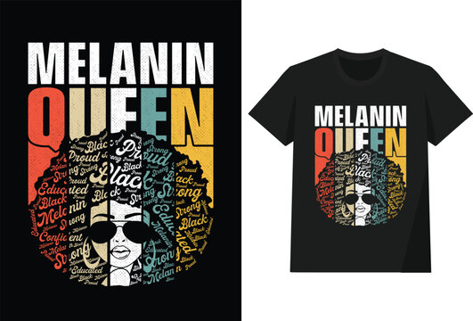 Melanin queen t shirt design