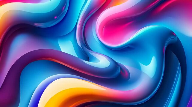 Abstract vibrant liquid paint swirls