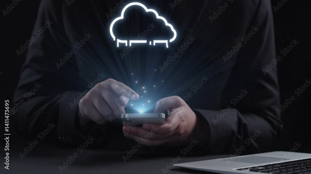 Aufkleber business person discover the future of cloud computing with latest insights and elevate business by 