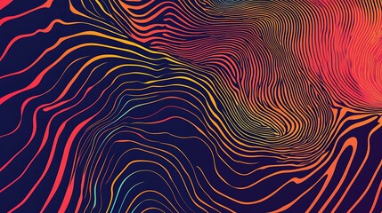 Topographic Flow in Ember Tones suitable for art exhibition