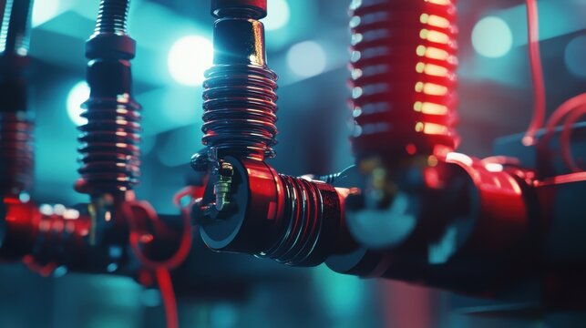High Voltage Infrastructure with Cylinders and Switchgear in Front of Power Station