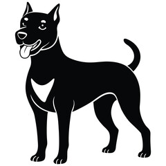 vector, isolated black silhouette of a dog, collection