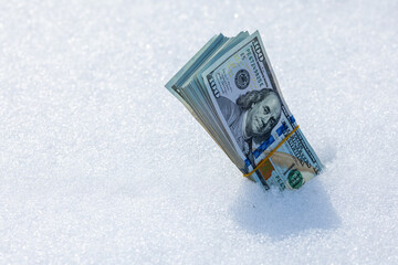 Cash Stuck in Snow An Evocative Symbol of Lost Opportunities and Abundant Wealth