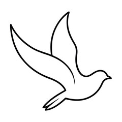 Obraz premium Dove of peace vector on white background