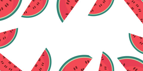 A playful arrangement featuring various watermelon slices, ideal for creative and vibrant designs