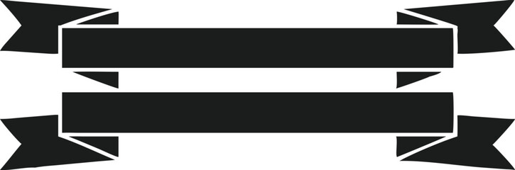 Minimalist Black Banner Design: Classic Label and Decoration Symbol