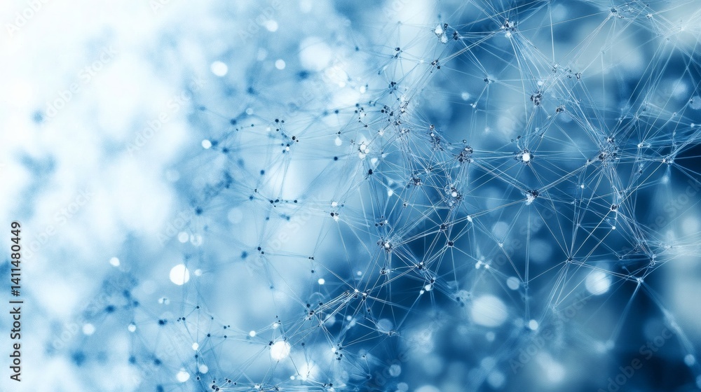 Aufkleber minimalist tech-style blue wallpaper with complex circuit lines and spatially arranged hex grids bac