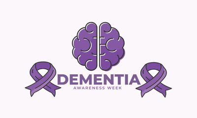 Dementia awareness week. background, banner, card, poster, template. Vector illustration.
