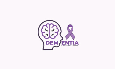 Dementia awareness week. background, banner, card, poster, template. Vector illustration.