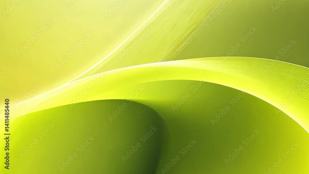 Poster vibrant abstract design smooth curves and flowing lines in green, creating fresh energy and modern a