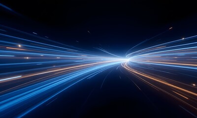Fototapeta premium Blazing fast movement of data with lights.