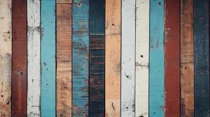 Colorful Weathered Wooden Planks Background Texture