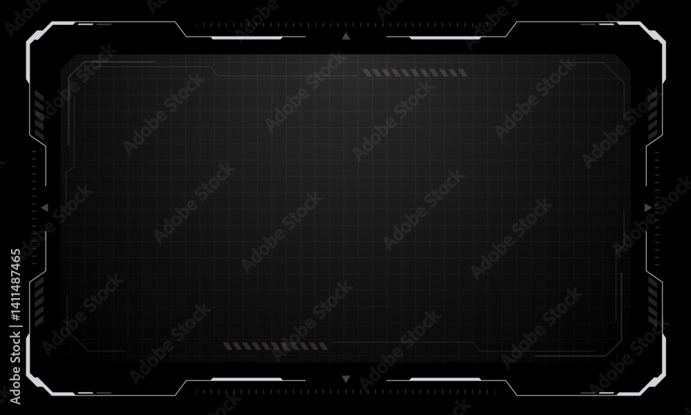 Poster hud frames white grey user interface elements design modern technology futuristic control panel scre