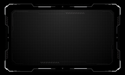 HUD frames white grey user interface elements design modern technology futuristic control panel screen digital hologram window gaming menu touching cyber monitor set on black background vector