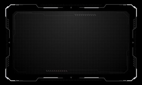 HUD frames white grey user interface elements design modern technology futuristic control panel screen digital hologram window gaming menu touching cyber monitor set on black background vector