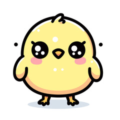 Obraz premium Cute cartoon chick with happy mood being adorable on transparent background