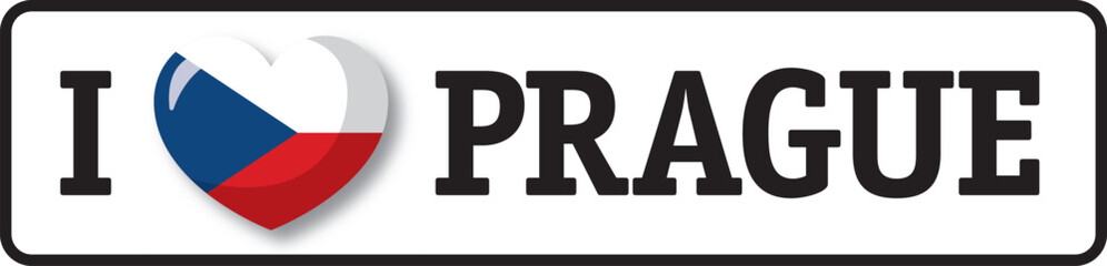 I love Prague, czech heart symbol representing tourism in Czech Republic