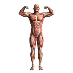 muscular male body, Full Human Muscular System Anatomical Illustration for Educational or Medical Use, generative ai